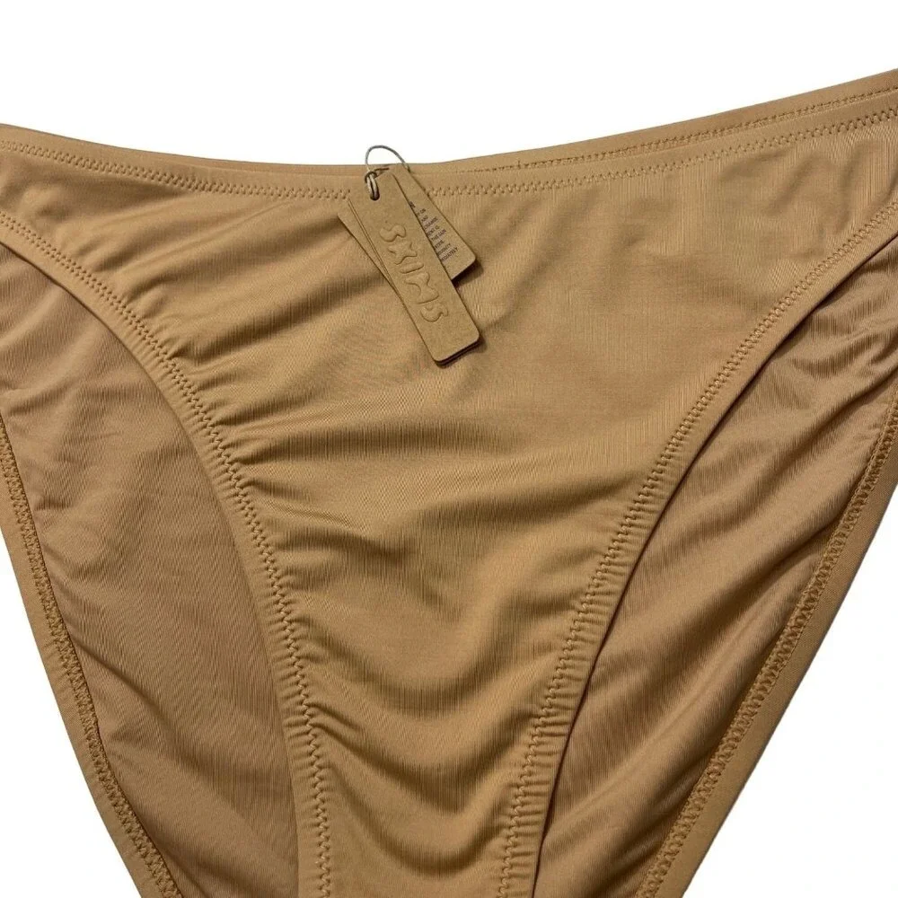SKIMS Swim‎ Micro Triangle Top + Cheeky Tanga Bottom Bikini Set Ochre 3x